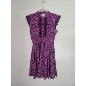 Matilda Jane Purple Floral Ruffle Dress - Women's Medium - 2013 Classic